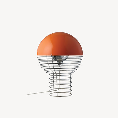 Verpan Wire Table Lamp Ø30 w. orange shade Orange